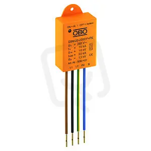 Objednat Nyní ÜSM-20-230I1P+PE Přepěťová ochrana pro LED systémy ÜSM-20-230I1P+PE OBO 5092431