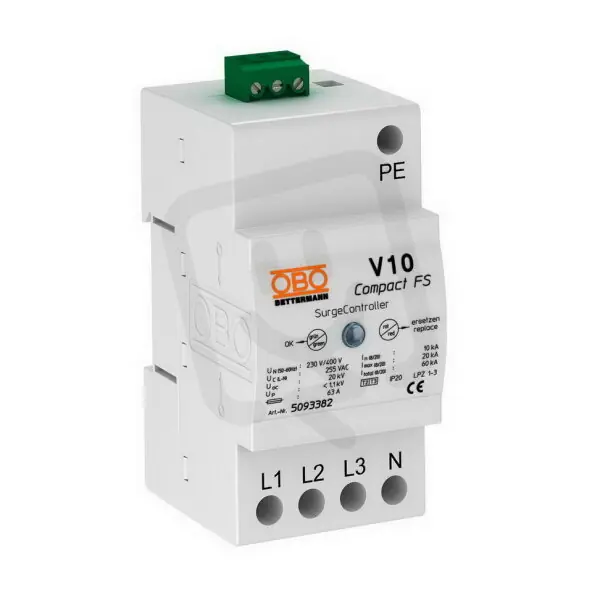 Přímo Od Výrobce OBO V10 COMPACT-FS Svodič přepětí typ 2+3 TN/TT 60kA(8/20) DS 255V