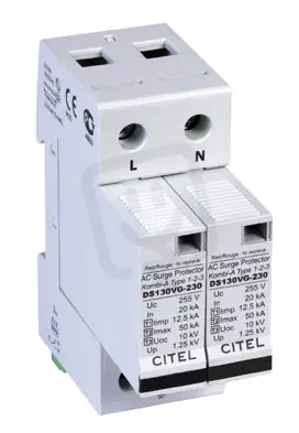 Přepěťová ochrana 1+2+3 AC DS 132VGS-230 řazení 2+0 CITEL 571582 Cenově Výhodný