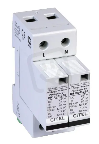 Vysoce Kvalitní Přepěťová ochrana 1+2 AC DS 132RS-230 řazení 2+0 CITEL 571512