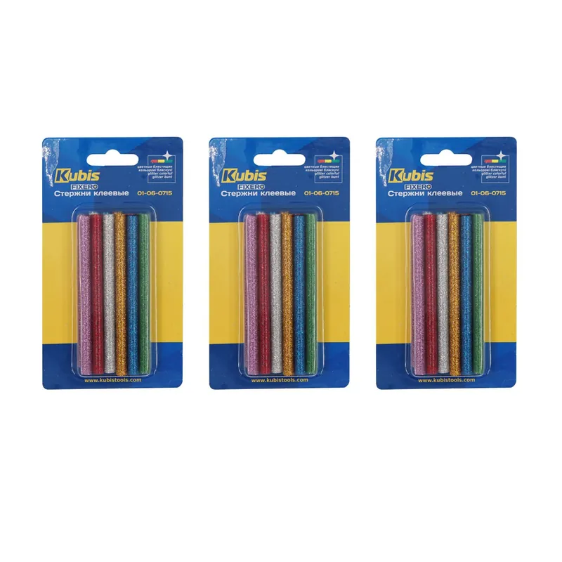 Tyčinky tavné, mix barev se třpytem 7.2*100 mm, 12 ks (po 2 ks) 01-06-0715 Finální Výprodej