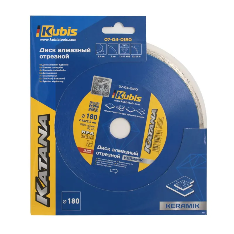 Oblíbený Kotouč diamantový řezný KERAMIK 180*22.2 mm, 2.4*5 mm, KATANA 07-04-0180