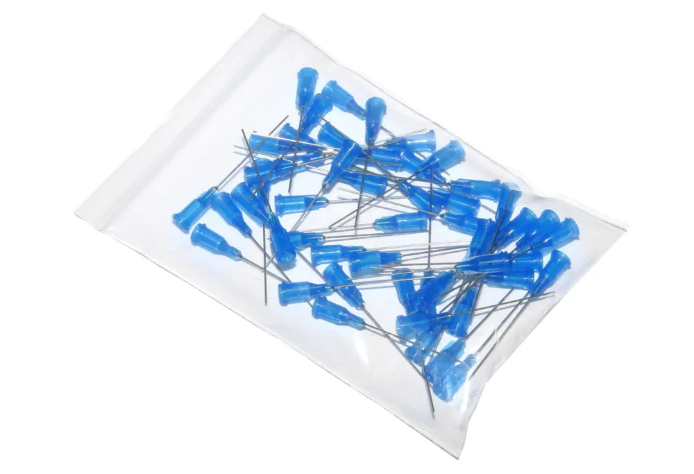 Jen Po Omezenou Doba Lepené dávkovací jehly s nerezovou kanylou 38,1mm modrá 22G 50ks