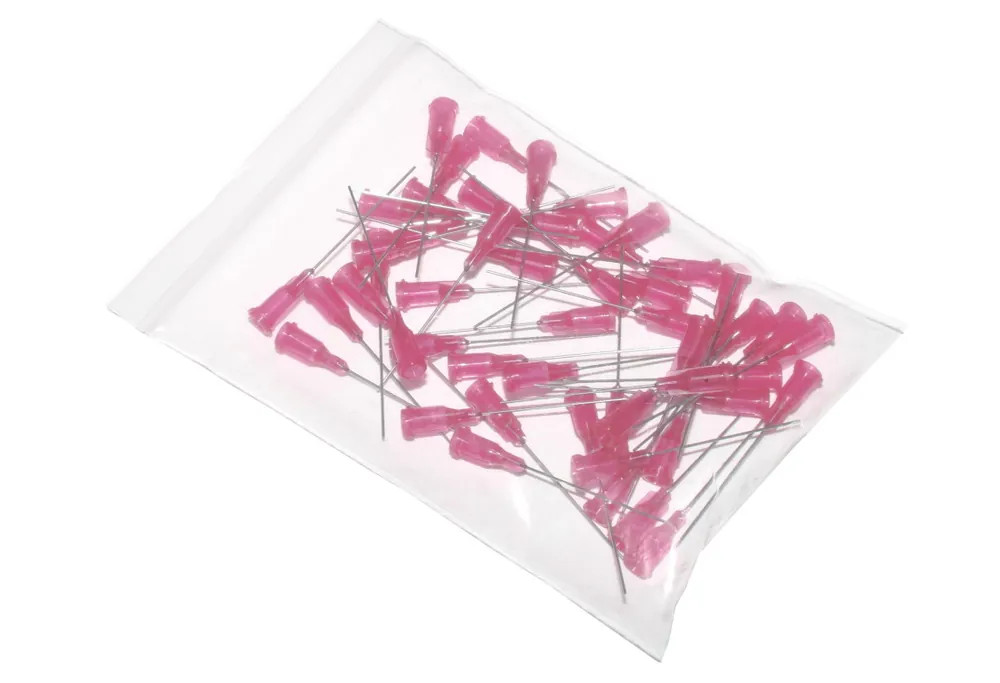 Lepené dávkovací jehly s nerezovou kanylou 38,1mm růžová 20G 50ks Aktuální