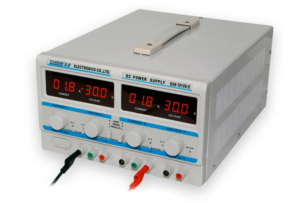 Dvojitý laboratorní zdroj RXN-3010D-II - 2x30V/10A, 60V/10A, 30V/20A Rychlé Dodání