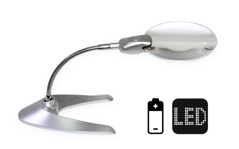Expresní Doručení Stolní lupa s LED osvětlením na baterie GS-818-13