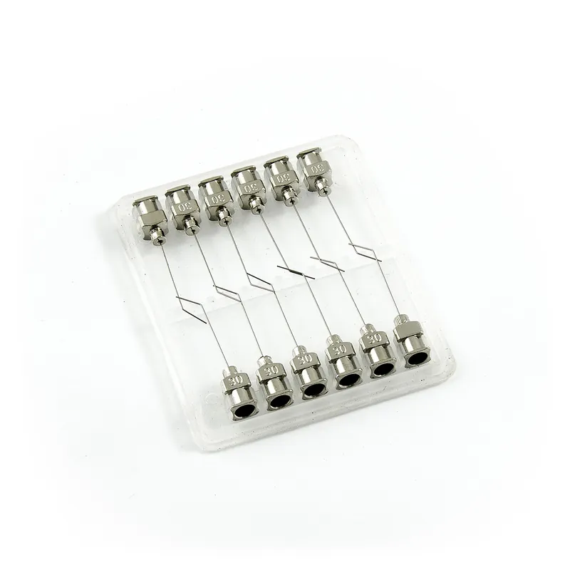 Zahnuté 45° nerezové dávkovací jehly 30G 1" set 12ks Must-Have