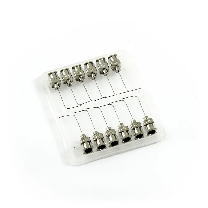 Speciální Cena Pravoúhlé 90° nerezové dávkovací jehly 28G 1" set 12ks