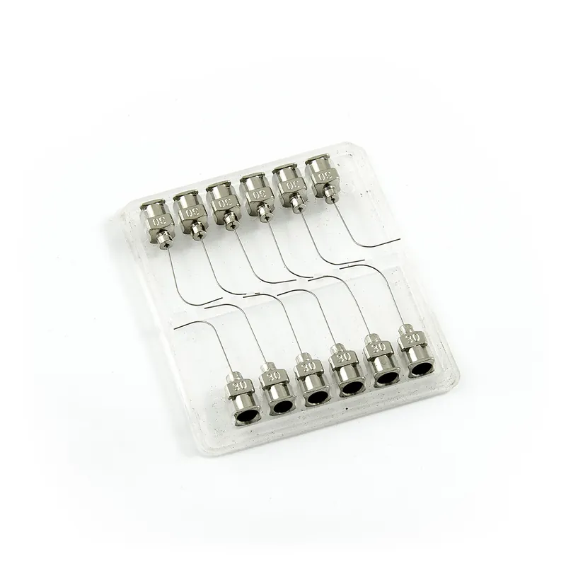 Pravoúhlé 90° nerezové dávkovací jehly 30G 1" set 12ks Kup Teď