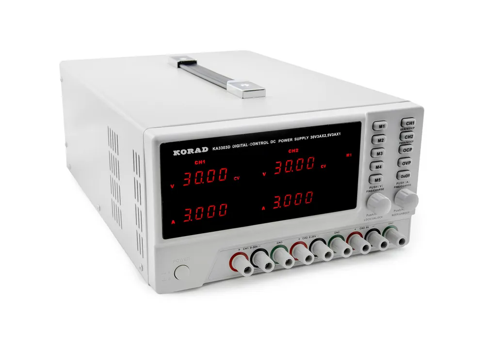 Objednat Nyní Dvojitý laboratorní zdroj Korad KA3303D tříkanálový 2x 30V 3A +5V 3A