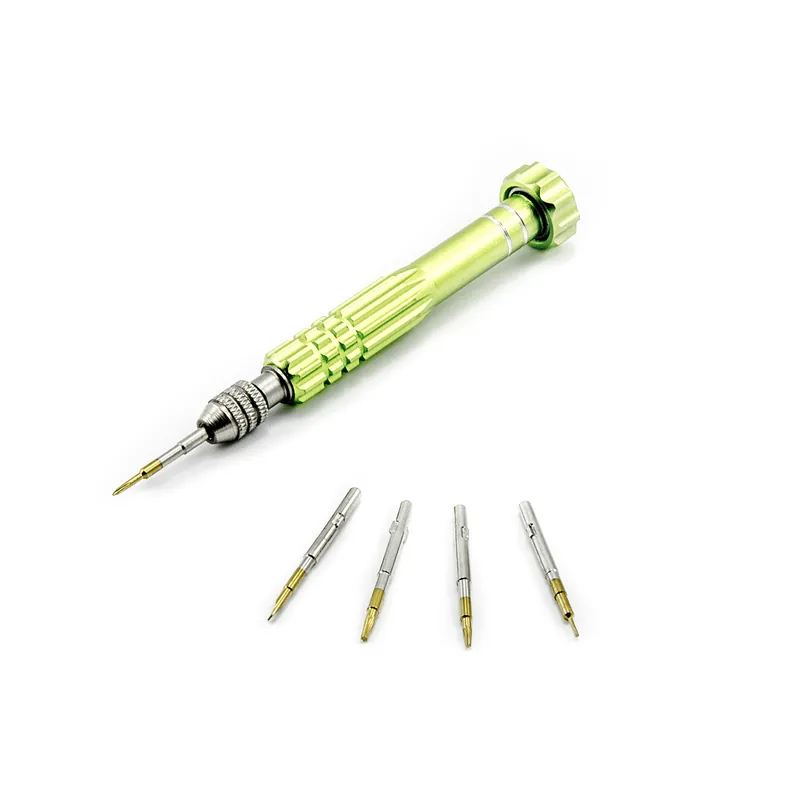Šroubovák s 5 titanovými bity - torx T5, T6, pětihvězda 0.8, křížový a plochý Originální