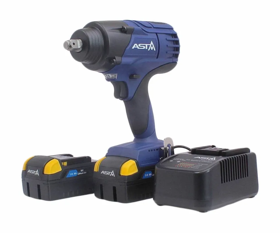 ASTA A-BA1250 Aku rázový utahovák 1/2", extra výkonný 1250 Nm, 18V, 2x5.0Ah Li-Ion Značkový