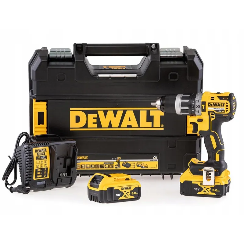 Nová Kolekce DEWALT DCD796P2 Aku příklepová vrtačka 18V; 2x 5,0Ah