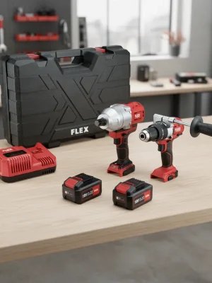 FLEX PD 2G 18.0-EC FS55 aku vrtačka s příklepem + IW 3/4" 18.0-EC aku rázový utahovák + 3x 5,0Ah - 531022 Výprodej
