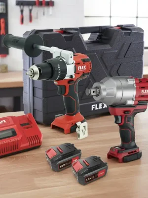 FLEX PD 2G 18.0-EC FS55 aku vrtačka s příklepem + IW 3/4" 18.0-EC aku rázový utahovák + 2x 5,0Ah - 516228 Odeslání Ihned