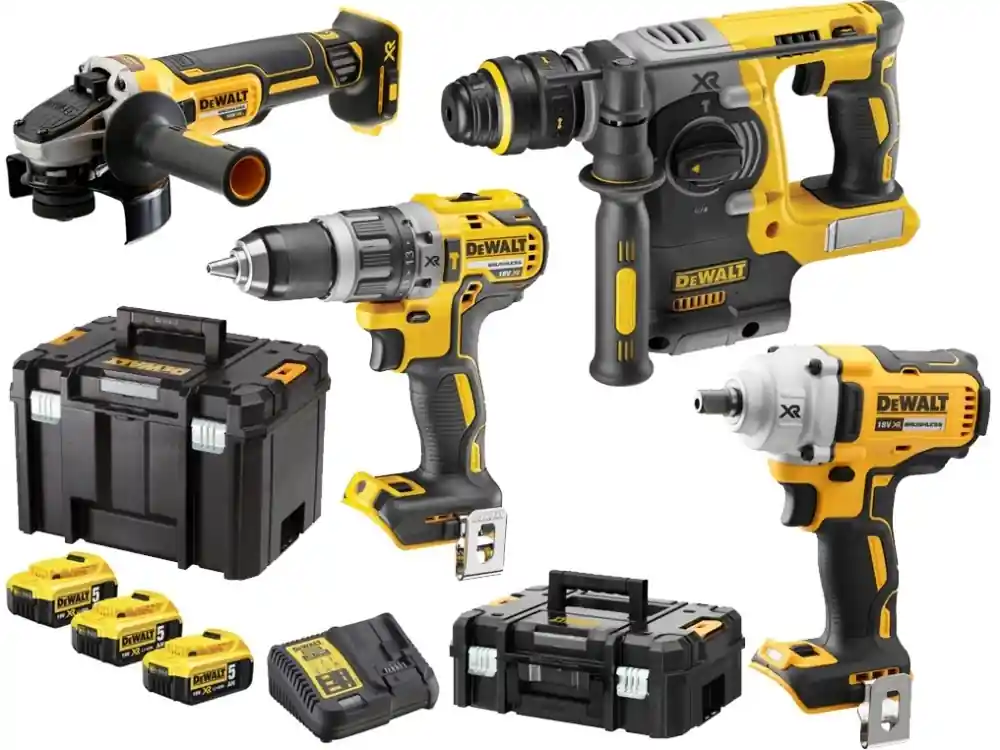 DEWALT DCK428P3T - DVD796 + DCF894 + DCH273 + DCG405 4-dílný set aku nářadí 18 V; 3x 5,0 Ah Odeslání Ihned