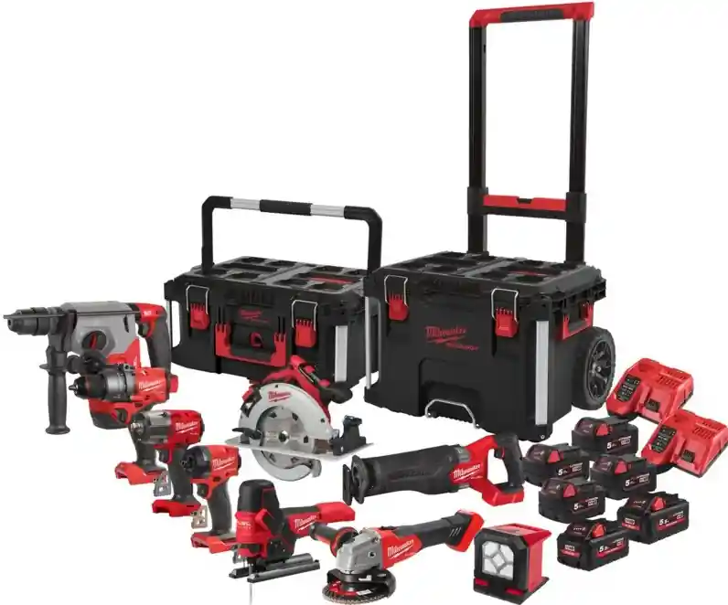 MILWAUKEE M18 FPP9A-555T FUEL™ Sada aku 9ks nářadí + 2x 5,5Ah + 4x 5,0Ah + 2x PACKOUT - 4933492524 Vrácení Zdarma