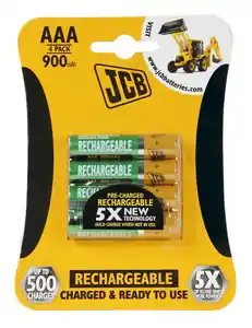 JCB RTU NiMH AAA/R03, 900mAh, přednabitá baterie, blistr 4 ks Poslední Šance