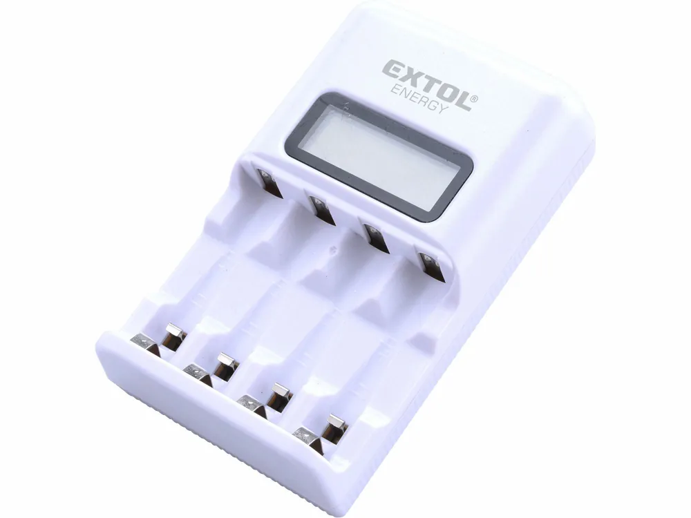 Nabíječka baterií AAA/AA, NiMh/NiCd, 4 sloty, individuální nabíjení, LCD EXTOL-ENERGY Poslední Šance