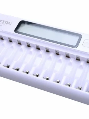 Nabíječka baterií AAA/AA, NiMh/NiCd, 12 slotů, individuální nabíjení, LCD EXTOL-ENERGY Nakupujte Hned