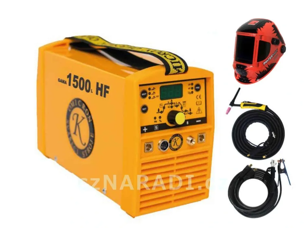 GAMA 1500L HF + kabely + TIG hořák + kukla, záruka 3+2 roky SET PRO Super Cena