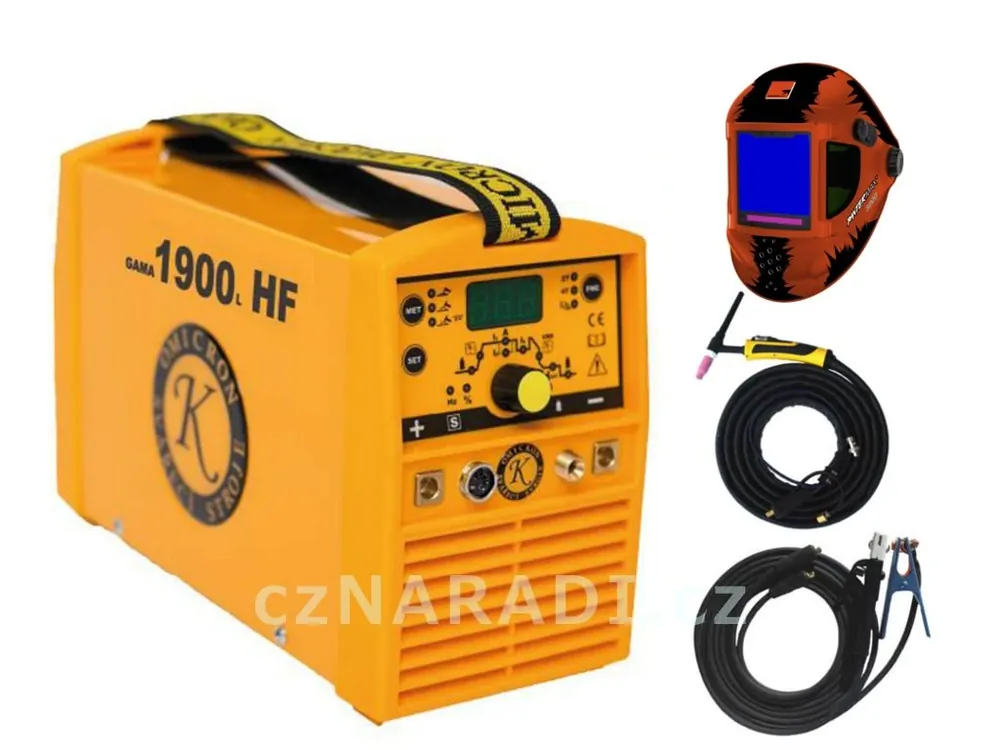 GAMA 1900L HF + kabely + TIG hořák + kukla SET TOP Jen Po Omezenou Doba