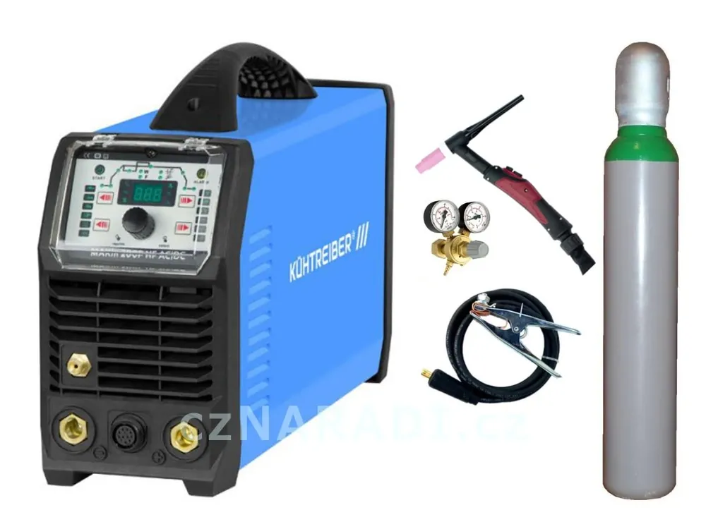 Nakupujte Hned MAKin 200 P HF AC/DC + zem + TIG hořák 4m U/D + ventil + lahev