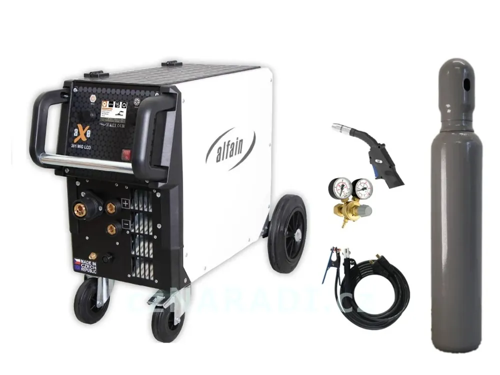aXe 201 MIG LCD + hořák ARC M1 + kabely + ventil + lahev Nejlepší Volba